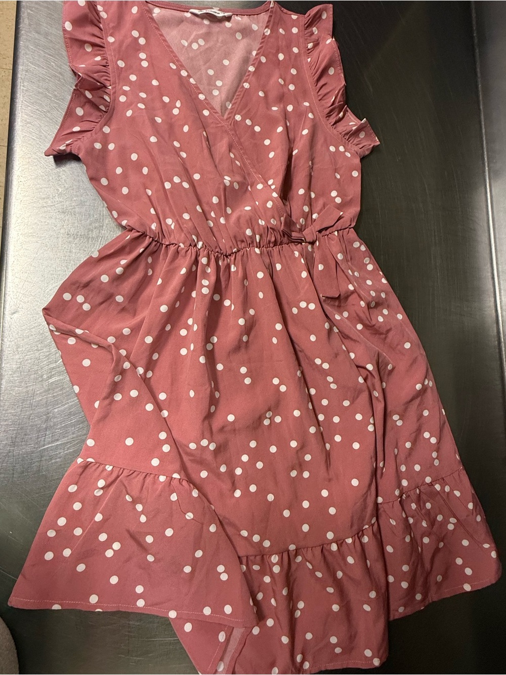 Women’s ' Pink Polka Dot Ruffle Dress